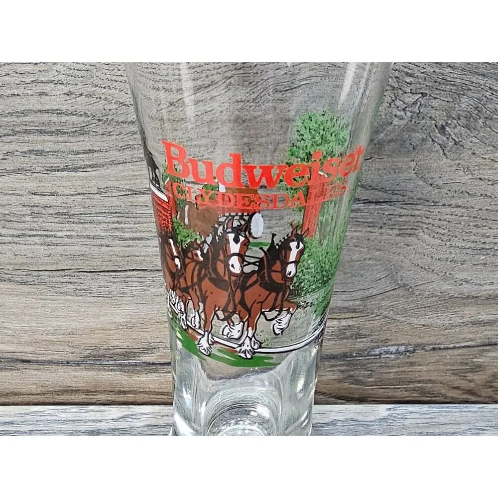 Budweiser 1991 Clydesdales Beer Pilsner Drinking Glass